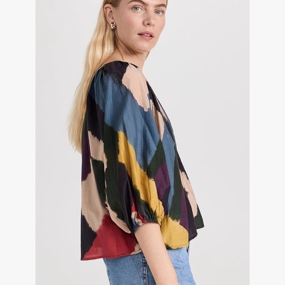 AQUA Multicolor Abstract Women's Top - Picture 3 of 7